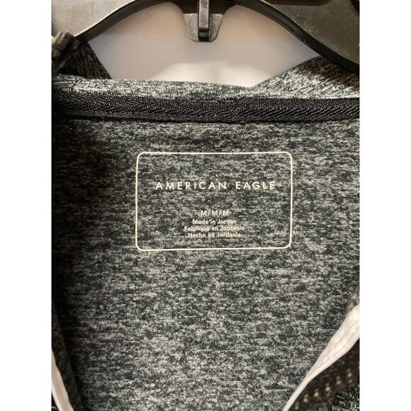 American Eagle Sweat Jacket with Hood Woman's Sz M White & Gray Zip Up - Picture 3 of 8